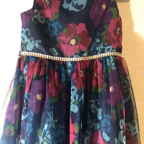 Youngland Embellished Floral Mesh Hi-Low Dress (Little Girls) 4T - Picture 3 of 8